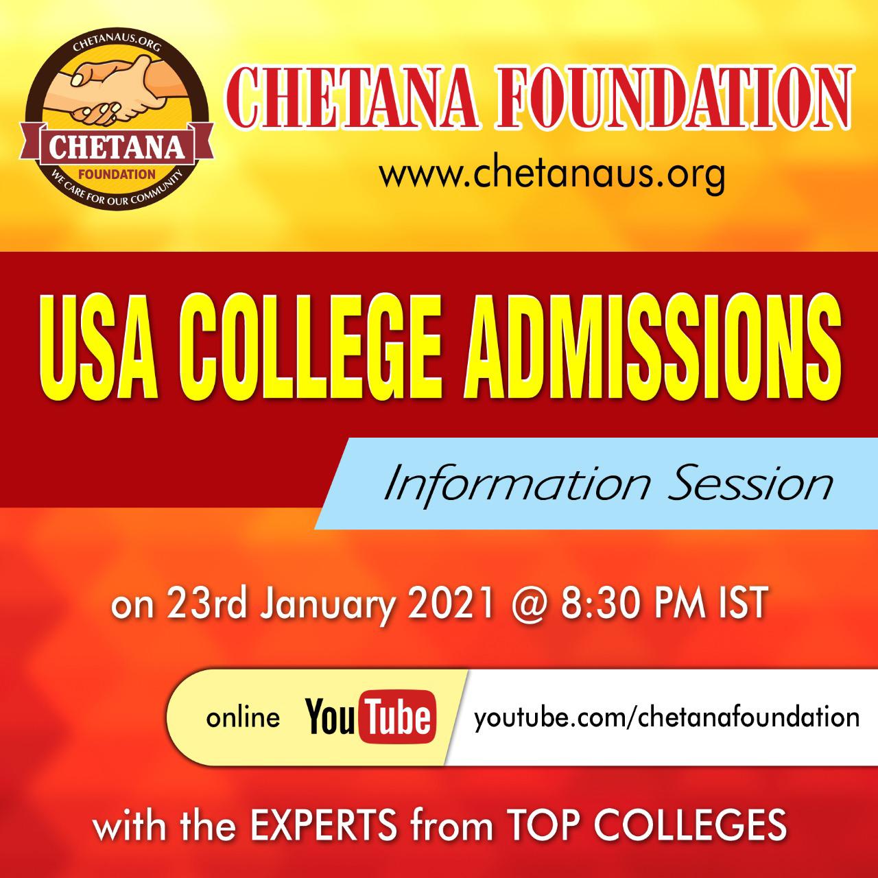 Chetana Foundation – USA College Admissions Information Session